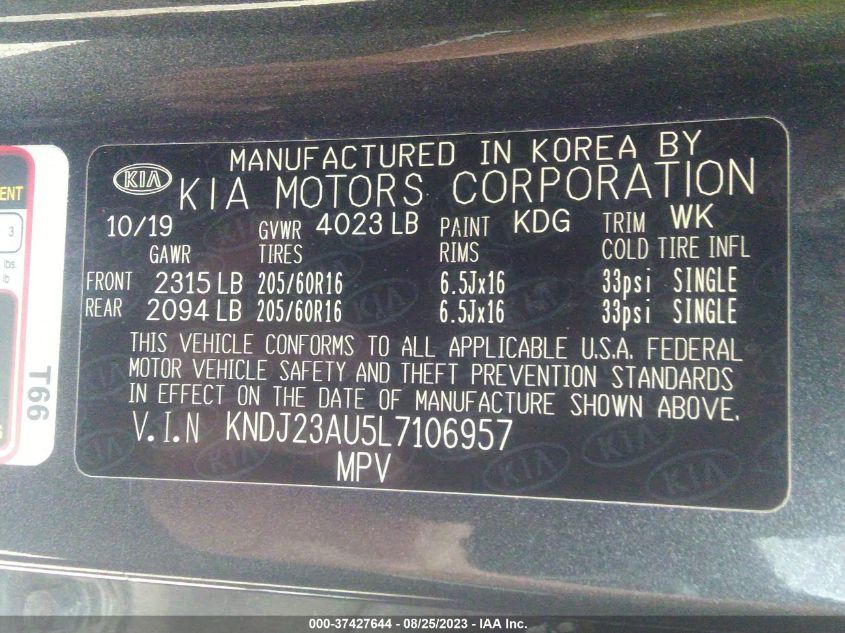 2020 KIA SOUL LX - KNDJ23AU5L7106957