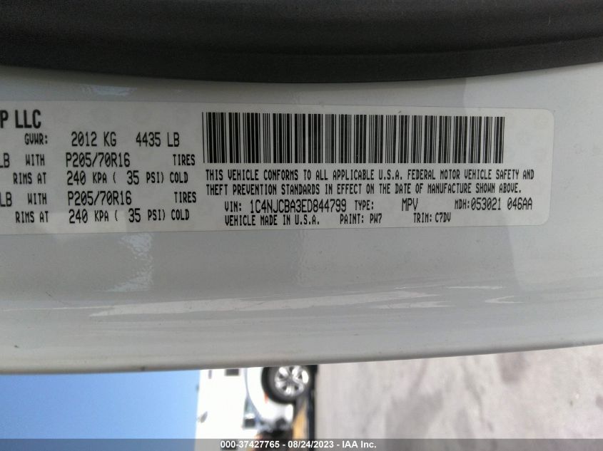 2014 JEEP COMPASS SPORT - 1C4NJCBA3ED844799