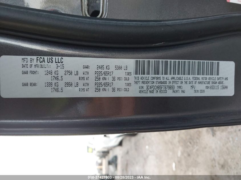 2015 DODGE JOURNEY SE - 3C4PDCAB5FT679893