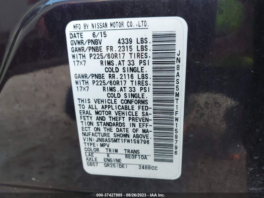 2015 NISSAN ROGUE SELECT S - JN8AS5MT1FW159796