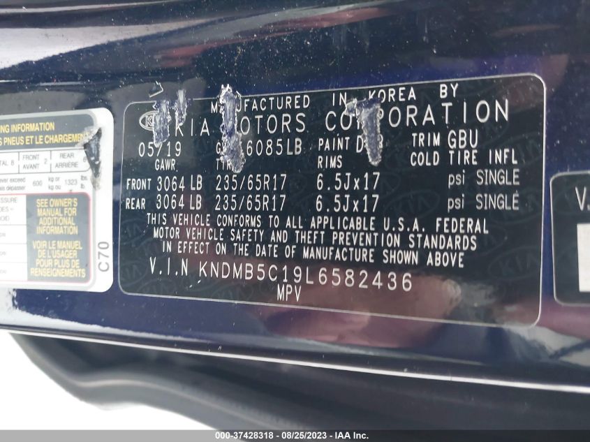 2020 KIA SEDONA LX/EX - KNDMB5C19L6582436