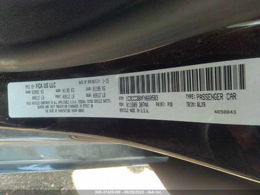 2015 CHRYSLER 200 S - 1C3CCCBBXFN660583