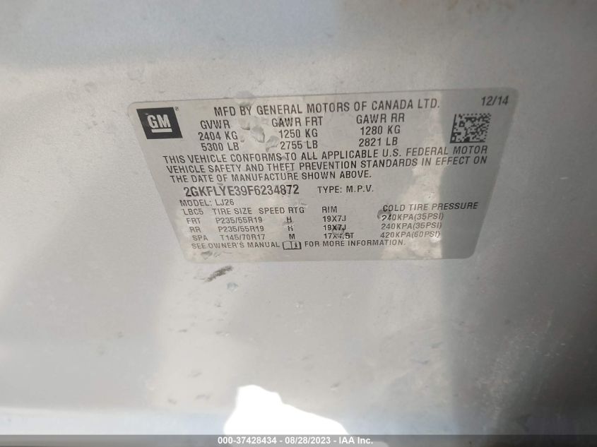 2015 GMC TERRAIN SLT - 2GKFLYE39F6234872