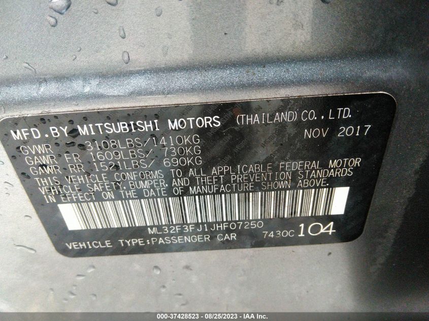 2018 MITSUBISHI MIRAGE G4 ES - ML32F3FJ1JHF07250
