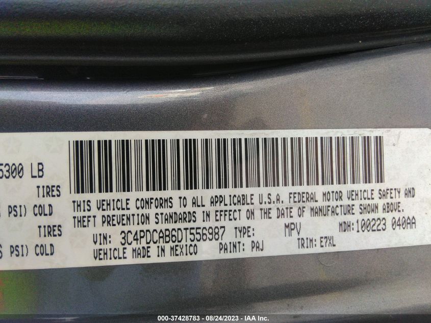 2013 DODGE JOURNEY SE - 3C4PDCAB6DT556987