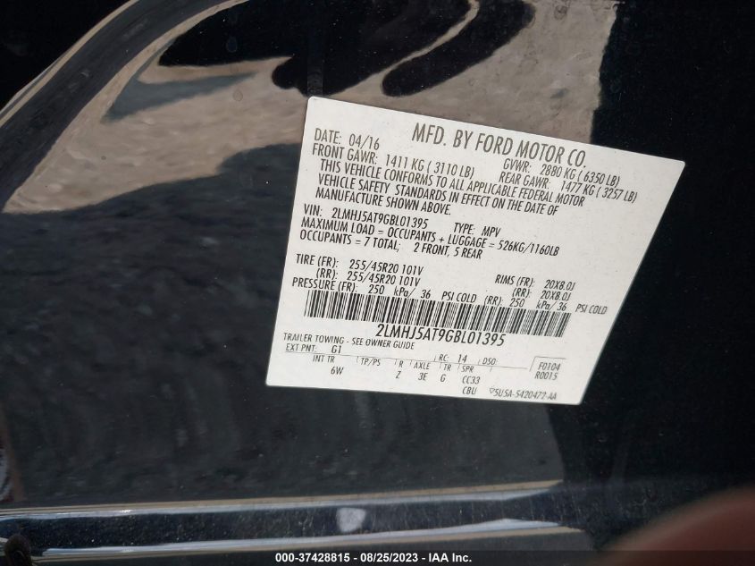 2016 LINCOLN MKT ECOBOOST - 2LMHJ5AT9GBL01395
