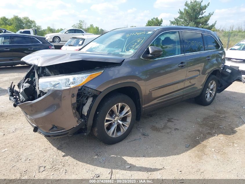 2015 TOYOTA HIGHLANDER XLE - 5TDJKRFH0FS189643