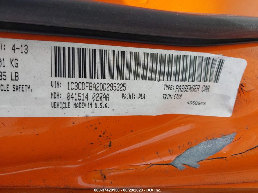 2013 DODGE DART SXT - 1C3CDFBA2DD295325