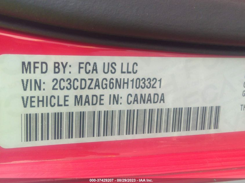2022 DODGE CHALLENGER SXT - 2C3CDZAG6NH103321