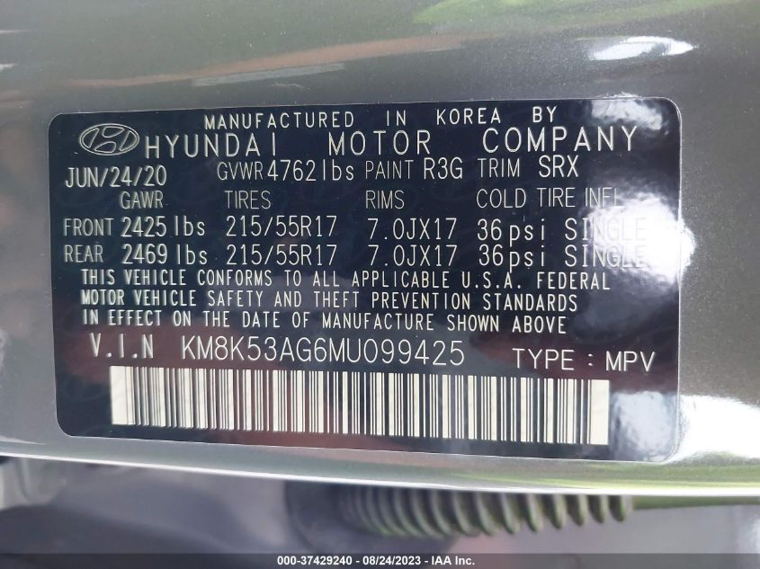 2021 HYUNDAI KONA EV ULTIMATE KM8K53AG6MU099425