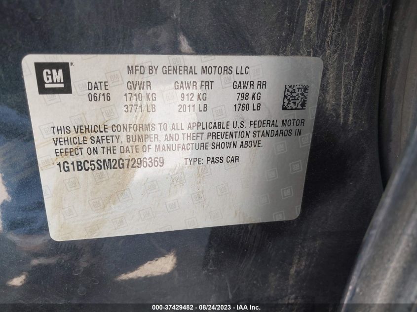 2016 CHEVROLET CRUZE LS - 1G1BC5SM2G7296369