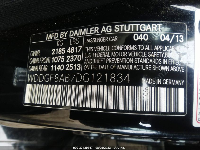2013 MERCEDES-BENZ C-CLASS C 300 - WDDGF8AB7DG121834