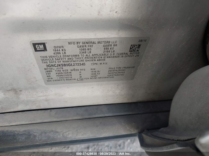 2016 CHEVROLET TRAX LS - 3GNCJKSB9GL272345