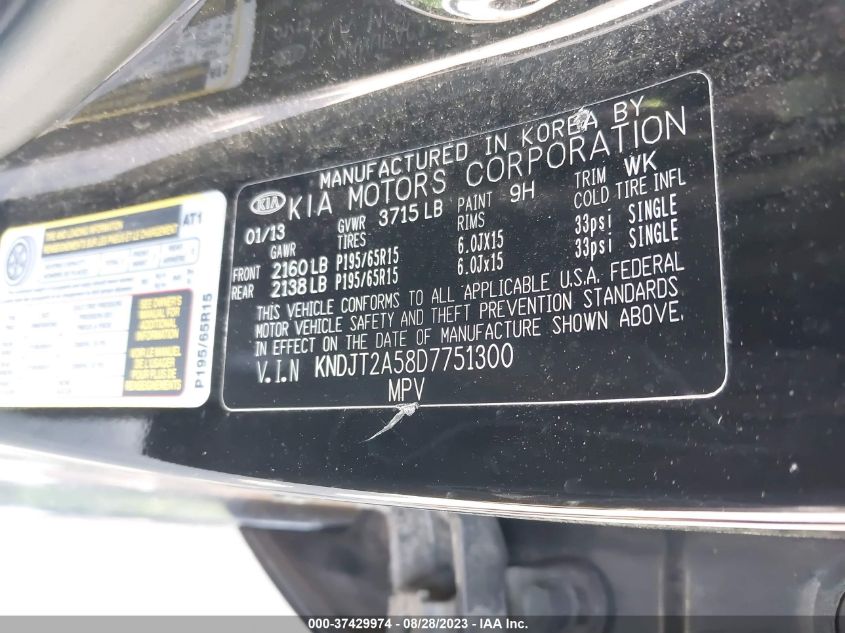 2013 KIA SOUL BASE - KNDJT2A58D7751300