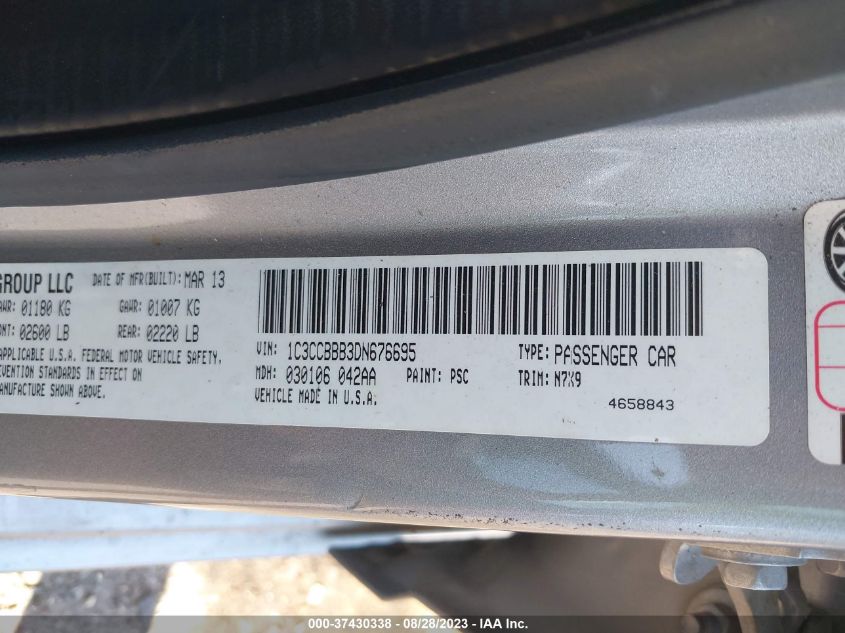 2013 CHRYSLER 200 TOURING - 1C3CCBBB3DN676695