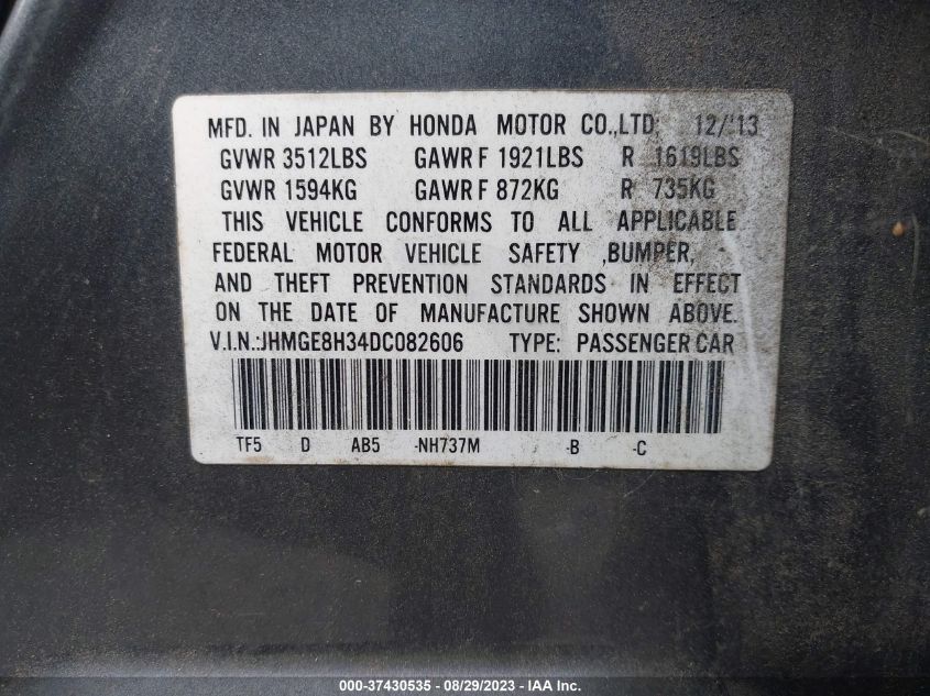2013 HONDA FIT - JHMGE8H34DC082606