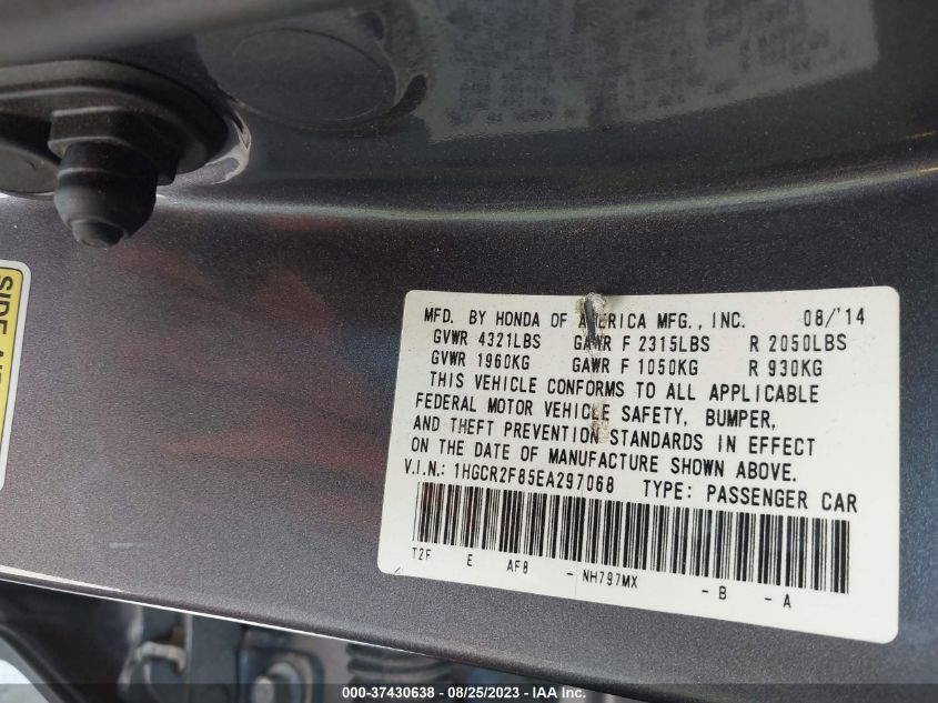 2014 HONDA ACCORD SEDAN EX-L - 1HGCR2F85EA297068