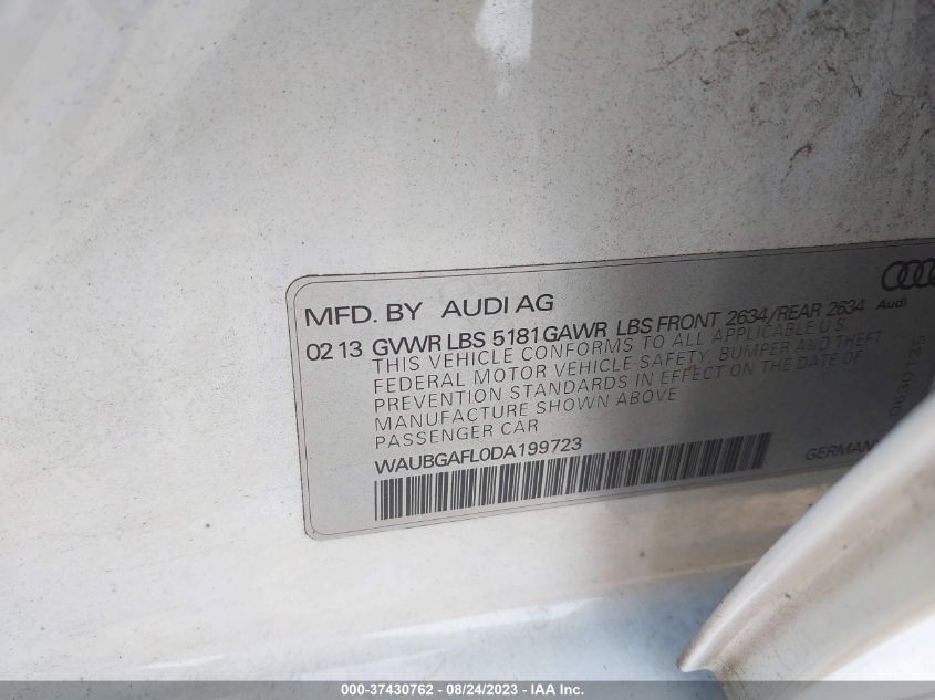2013 AUDI S4 PREMIUM PLUS - WAUBGAFL0DA199723