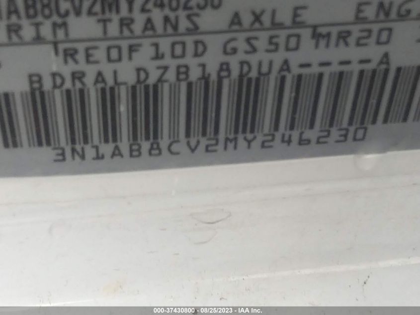 2021 NISSAN SENTRA SV - 3N1AB8CV2MY246230