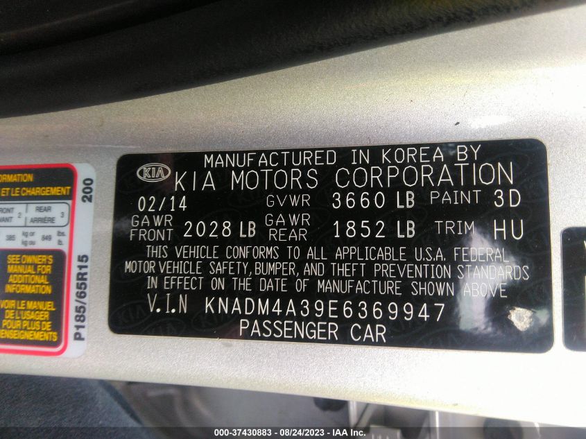 2014 KIA RIO LX - KNADM4A39E6369947