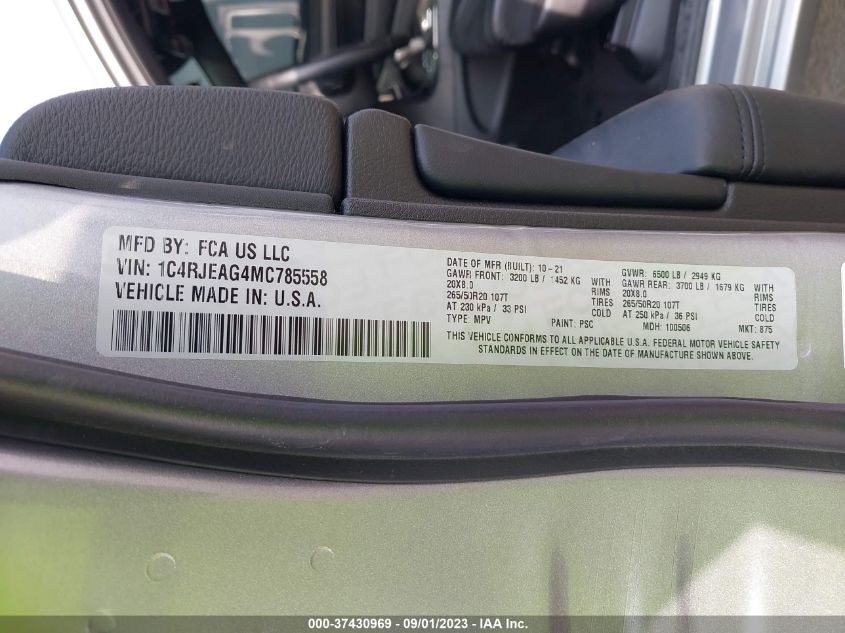 2021 JEEP GRAND CHEROKEE LAREDO X - 1C4RJEAG4MC785558