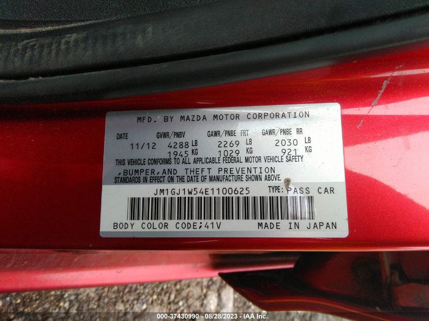 2014 MAZDA MAZDA6 I GRAND TOURING - JM1GJ1W54E1100625