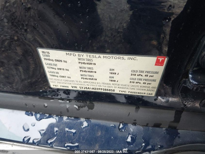 2015 TESLA MODEL S 85D - 5YJSA1H22FF086858
