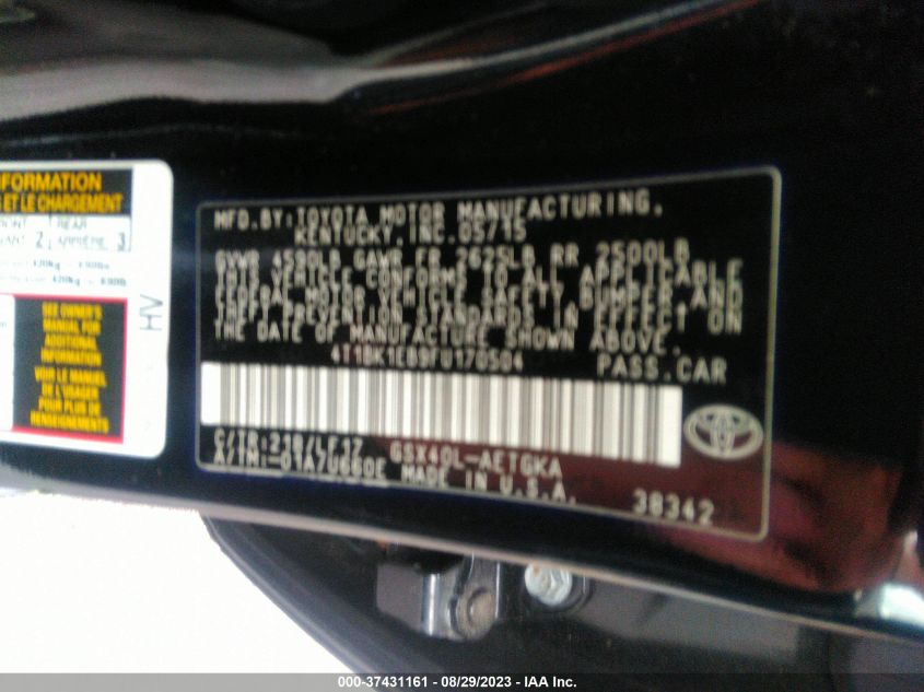 2015 TOYOTA AVALON LIMITED - 4T1BK1EB9FU170504