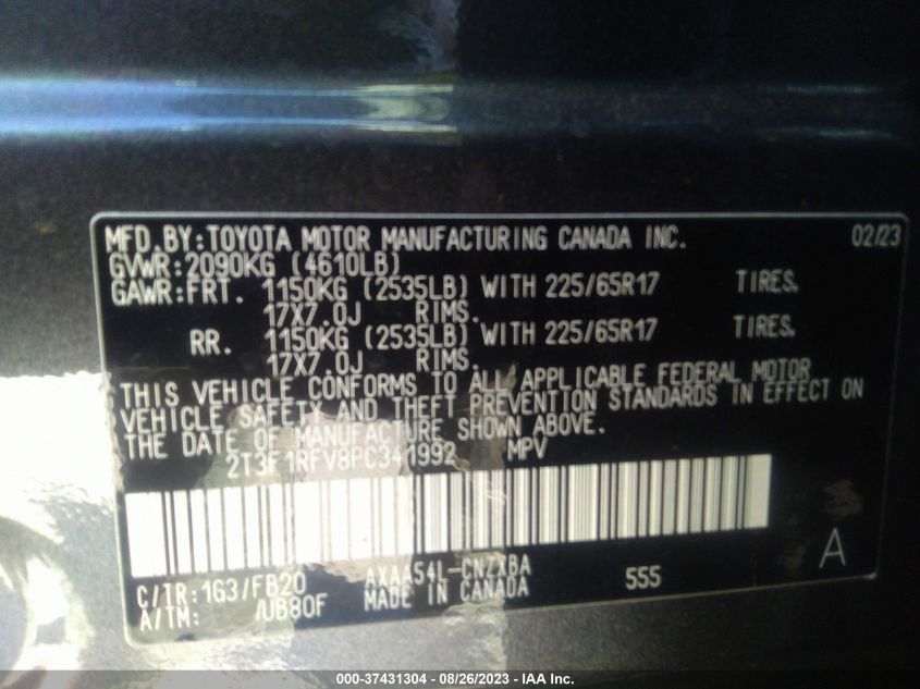 2023 TOYOTA RAV4 LE - 2T3F1RFV8PC341992
