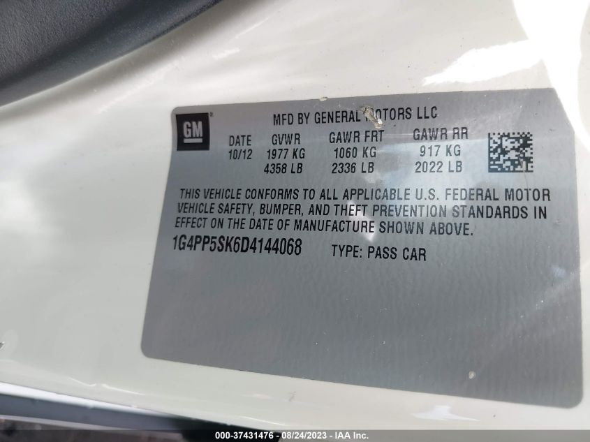 2013 BUICK VERANO - 1G4PP5SK6D4144068
