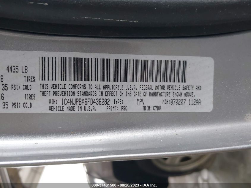 2015 JEEP PATRIOT SPORT - 1C4NJPBA6FD438282