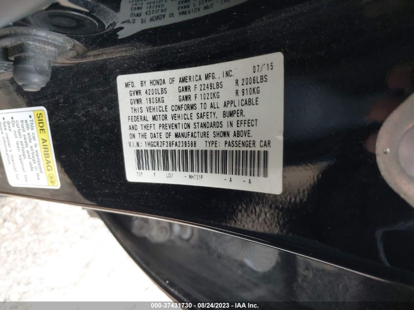 2015 HONDA ACCORD LX - 1HGCR2F38FA239588