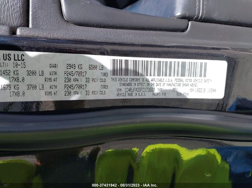 2015 JEEP GRAND CHEROKEE LAREDO - 1C4RJFAG5FC173667