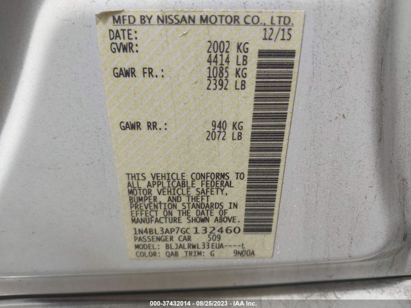 2016 NISSAN ALTIMA 3.5 - 1N4BL3AP7GC132460