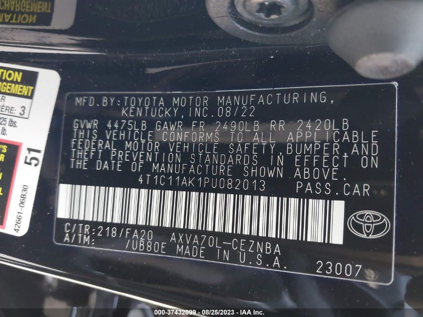 2023 TOYOTA CAMRY LE - 4T1C11AK1PU082013