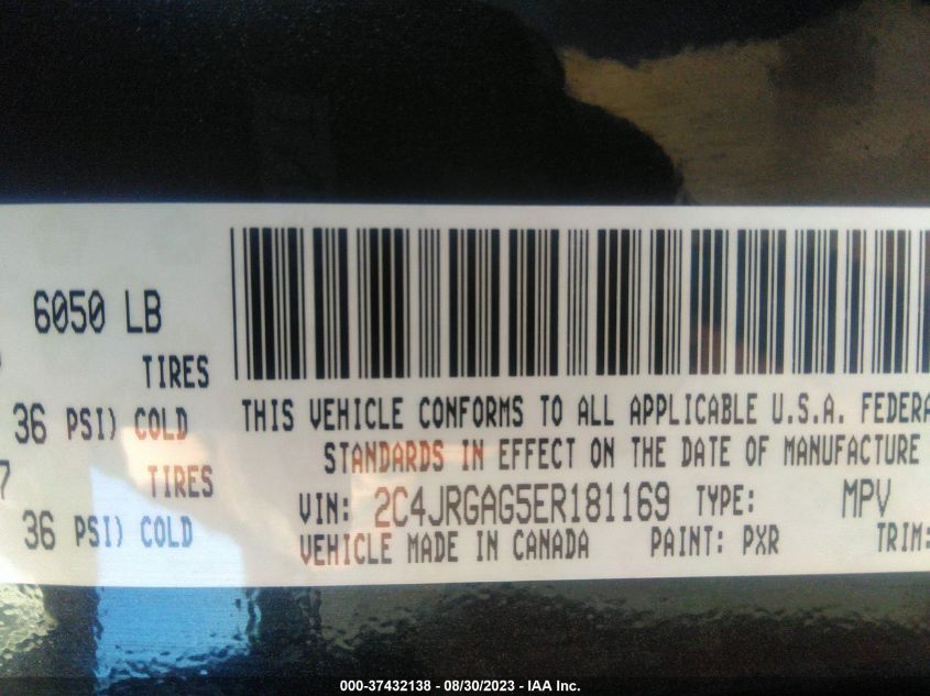 2014 RAM CARGO VAN TRADESMAN 2C4JRGAG5ER181169