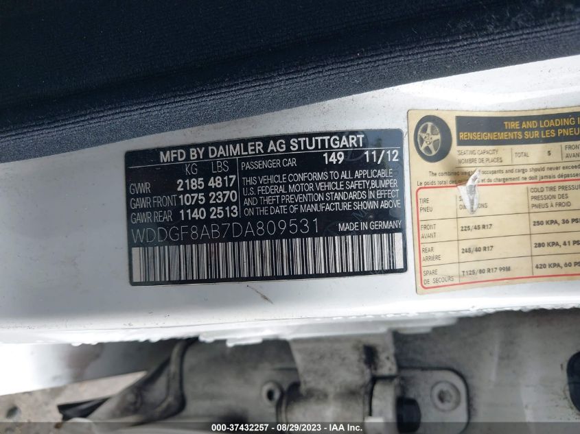 2013 MERCEDES-BENZ C-CLASS C 300 - WDDGF8AB7DA809531