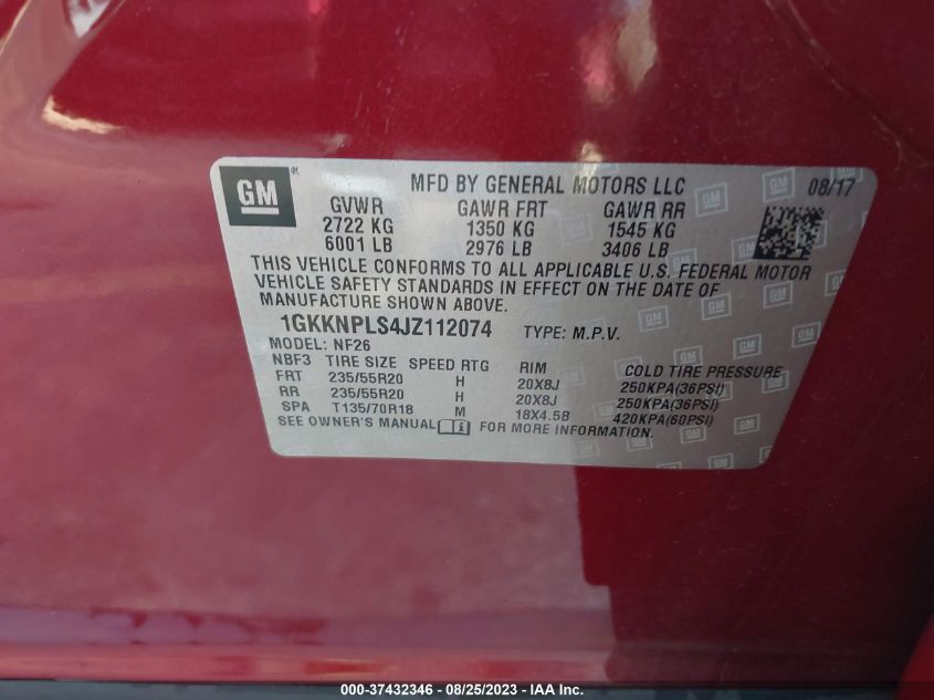 2018 GMC ACADIA DENALI - 1GKKNPLS4JZ112074