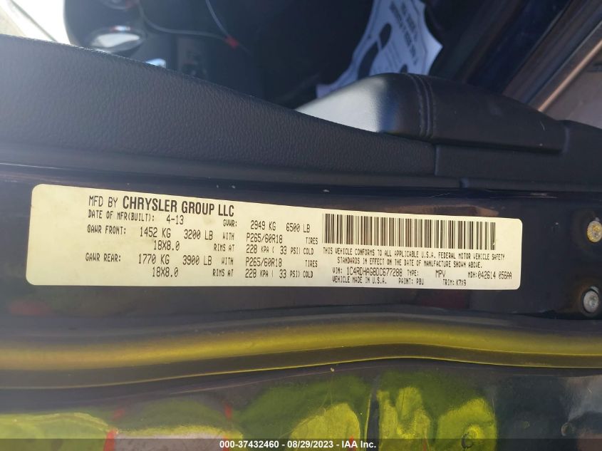 2013 DODGE DURANGO SXT - 1C4RDHAG8DC677288