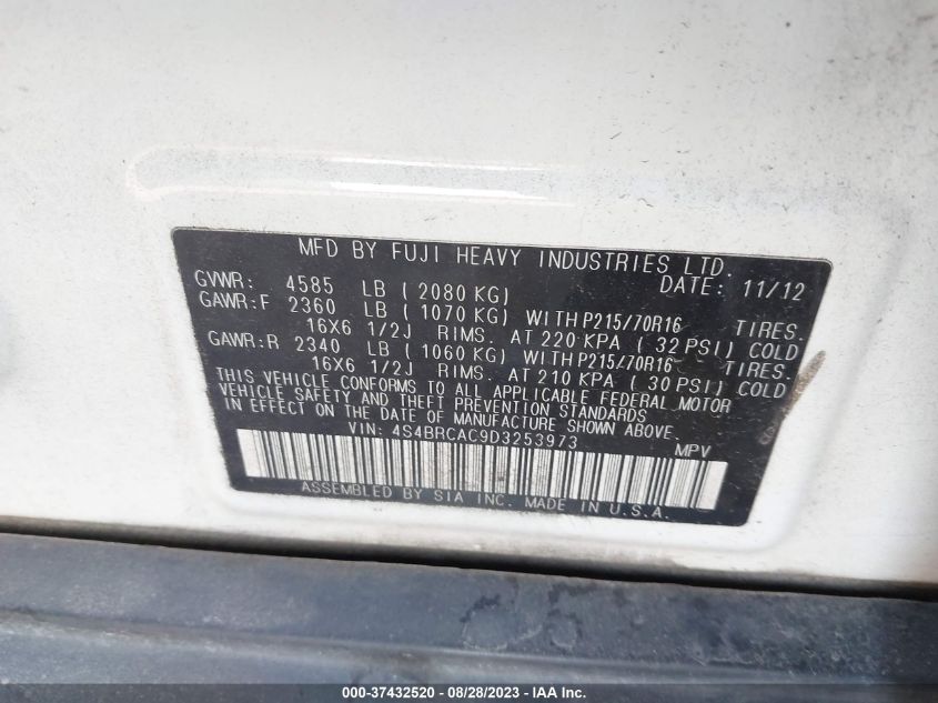2013 SUBARU OUTBACK 2.5I - 4S4BRCAC9D3253973
