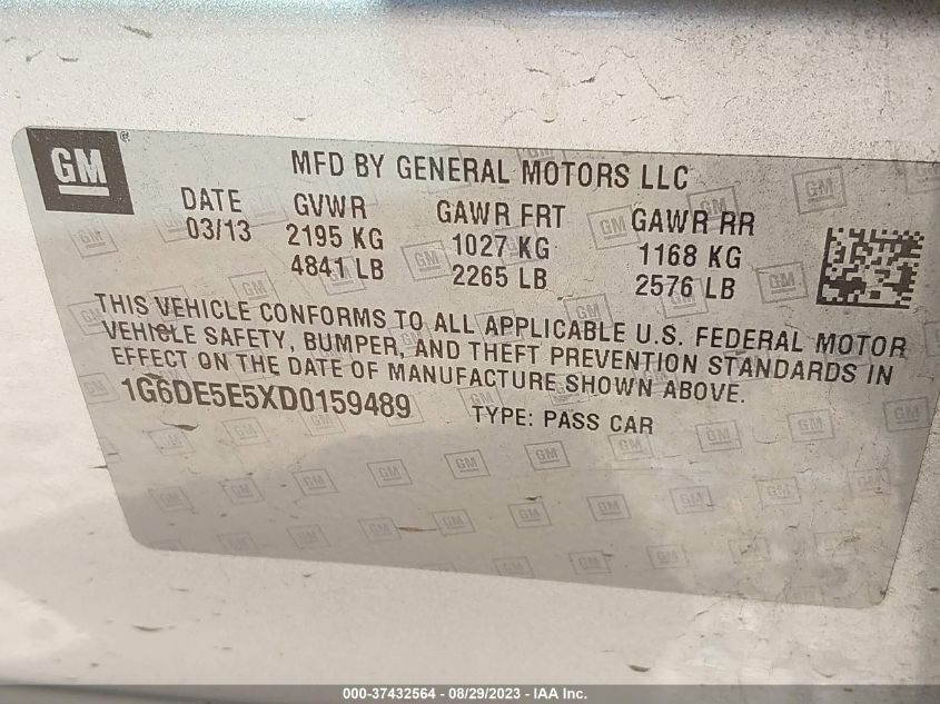 2013 CADILLAC CTS SEDAN LUXURY - 1G6DE5E5XD0159489