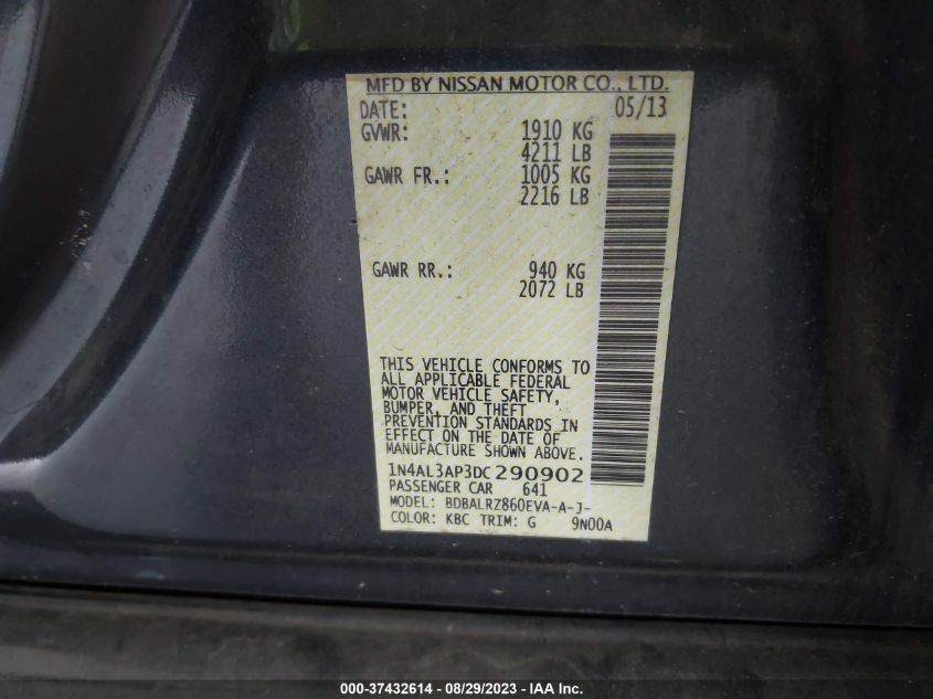 2013 NISSAN ALTIMA 2.5 S - 1N4AL3AP3DC290902