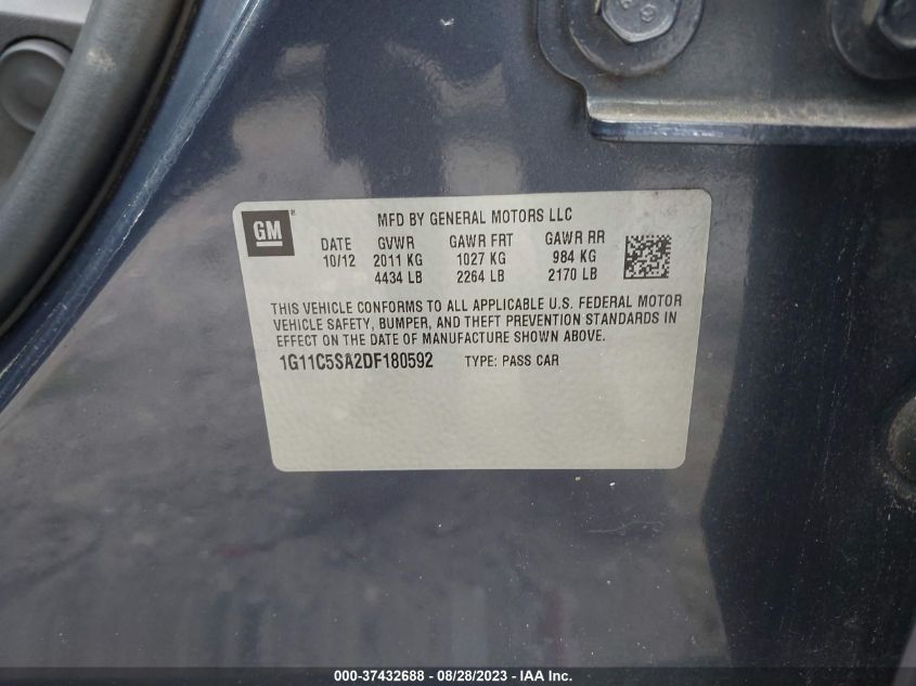 2013 CHEVROLET MALIBU LT - 1G11C5SA2DF180592