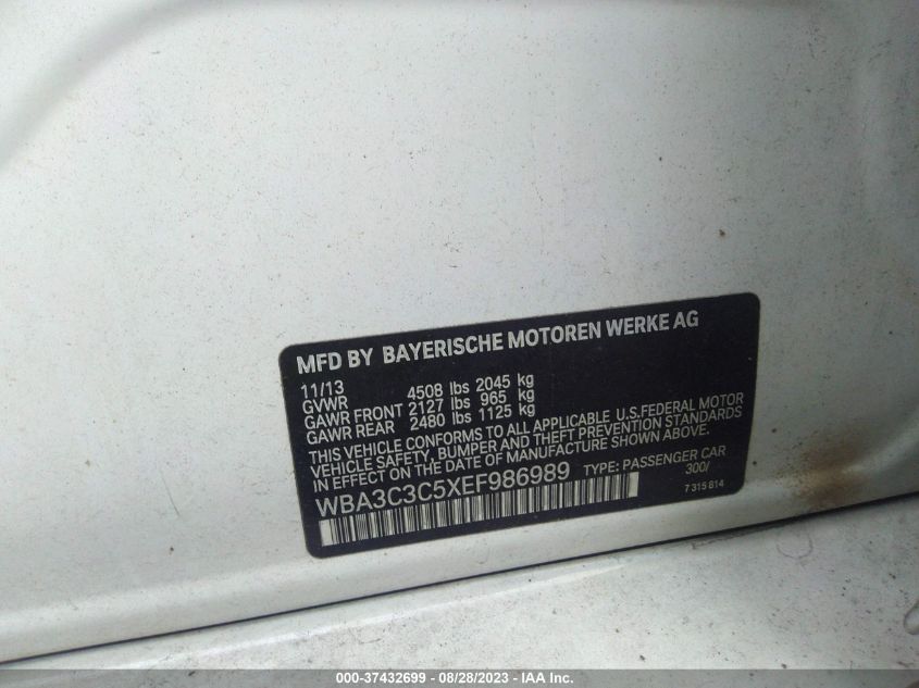 2014 BMW 3 SERIES 320I XDRIVE - WBA3C3C5XEF986989