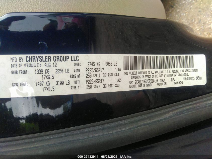 2013 CHRYSLER TOWN & COUNTRY TOURING - 2C4RC1BG2DR510179