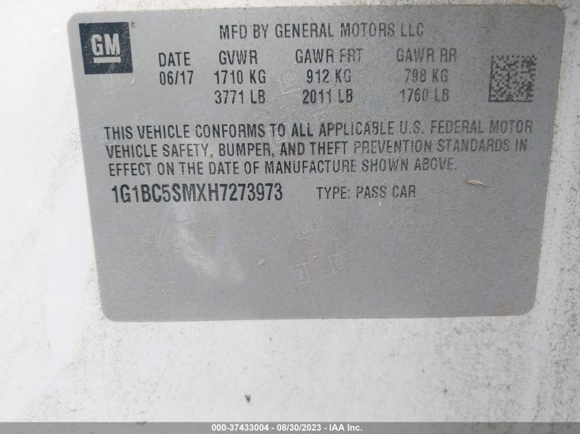 2017 CHEVROLET CRUZE LS - 1G1BC5SMXH7273973