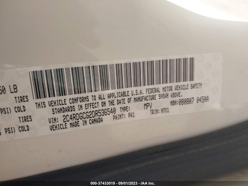 2013 DODGE GRAND CARAVAN SXT - 2C4RDGCG2DR536540