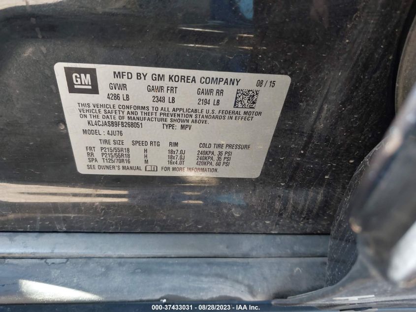 2015 BUICK ENCORE - KL4CJASB9FB268051