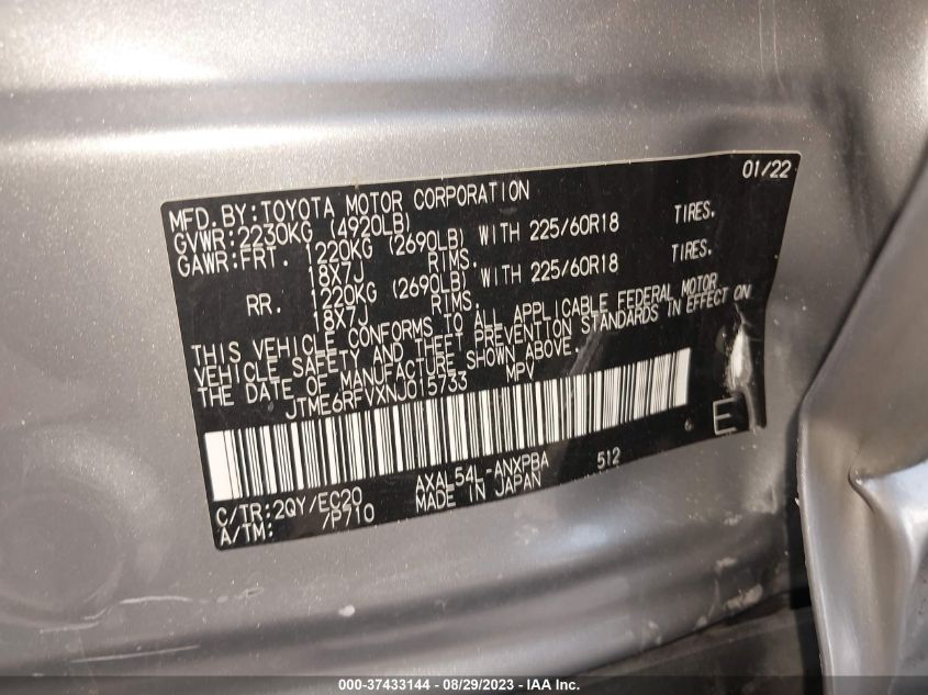 2022 TOYOTA RAV4 HYBRID XSE - JTME6RFVXNJ015733