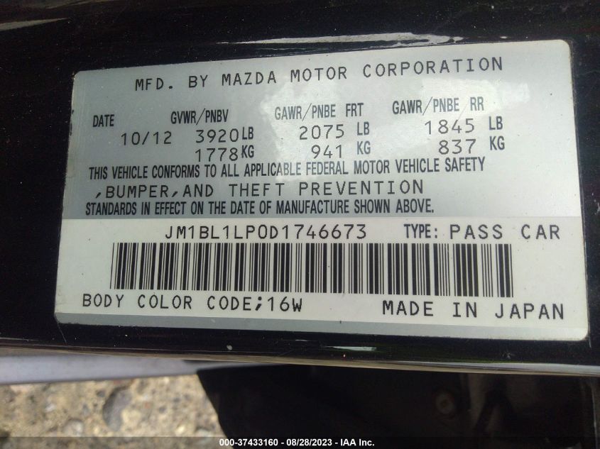 2013 MAZDA MAZDA3 I TOURING - JM1BL1LP0D1746673